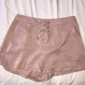 Taupe woven shorts